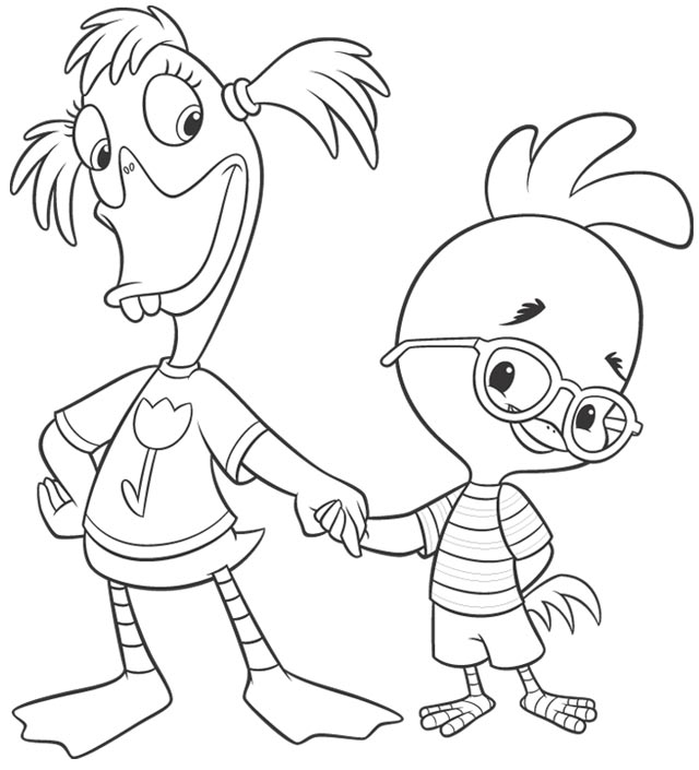 Kolorowanka Kurczak Ma�y i Abby Mallard