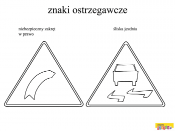 Kolorowanka Znaki Ostrzegawcze