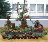 Jesienny-las kompozycja z darów jesieni