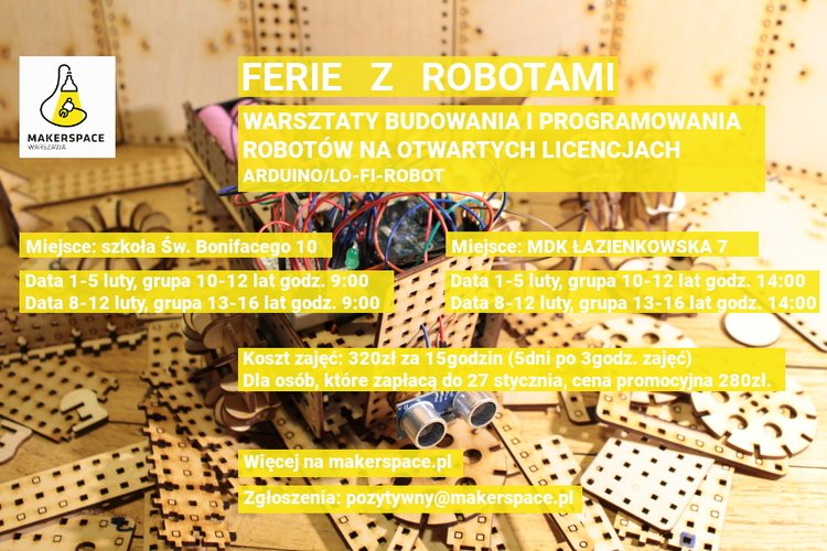 Ferie 2016: Warsztaty z ROBOTYKI dla dzieci i młodzieży!