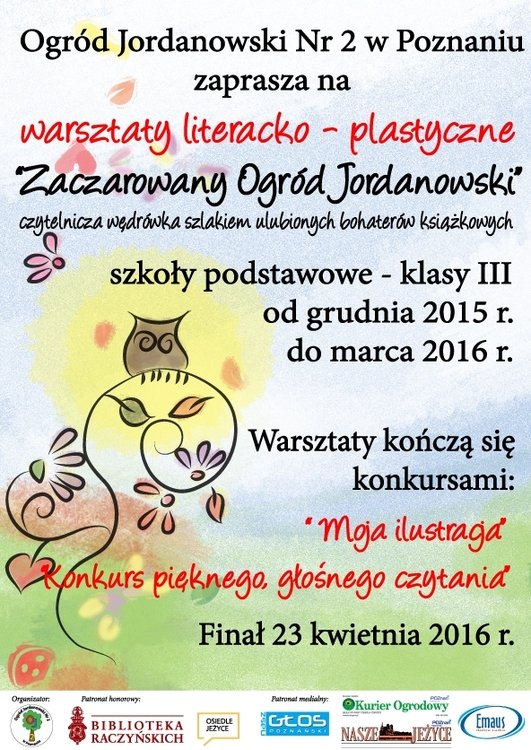 Tajemniczy Ogród jordanowski – warsztaty literacko- plastyczne zakończone konkursami