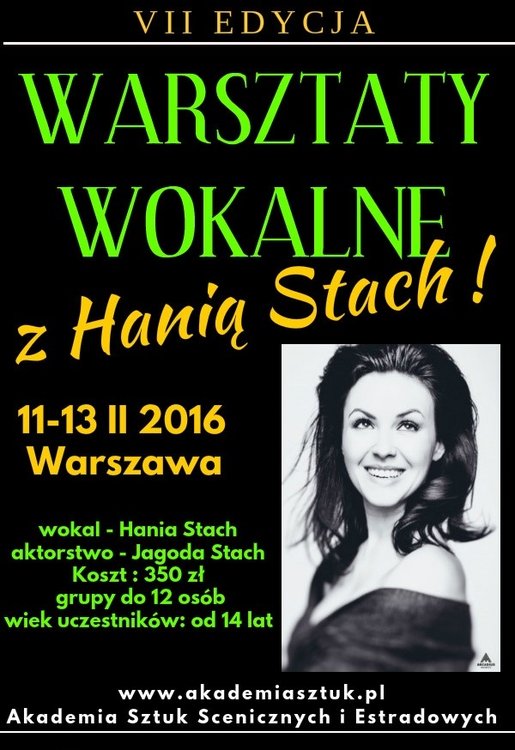 Warsztaty woklane z Hanią Stach, 11-13 II 2016