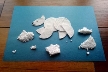 polarny niedźwiedź - zabawa plastyczna
