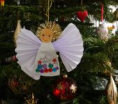anioł choinka święta boże narodzenie dekoracja papier