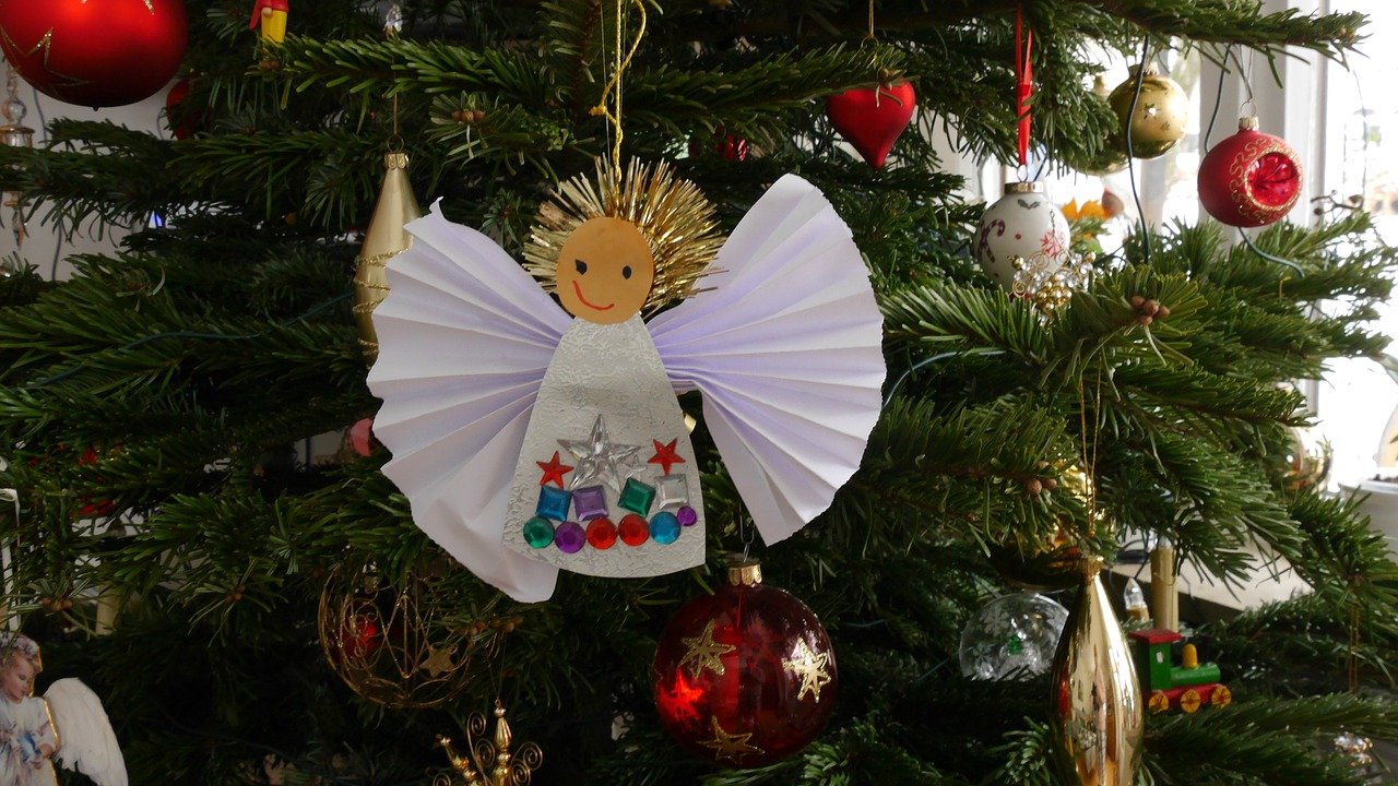 anioł choinka święta boże narodzenie dekoracja papier