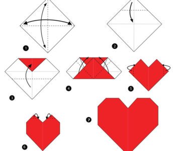 Origami – kartka walentynkowa