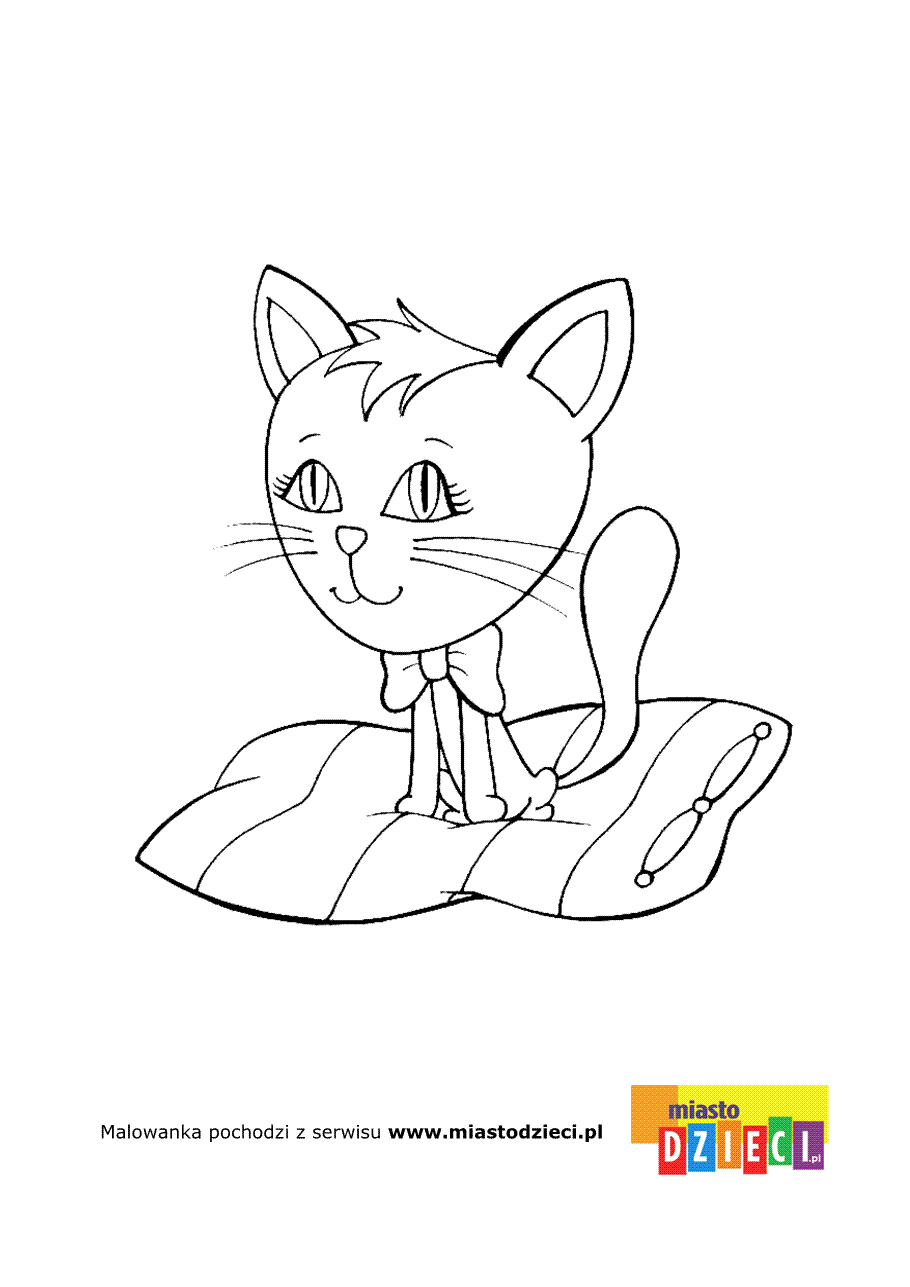 Kolorowanka - Kot na kocyku