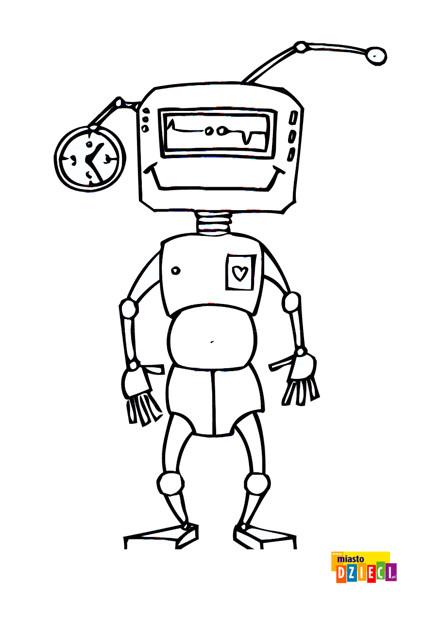 Kolorowanka - Wesoły robot