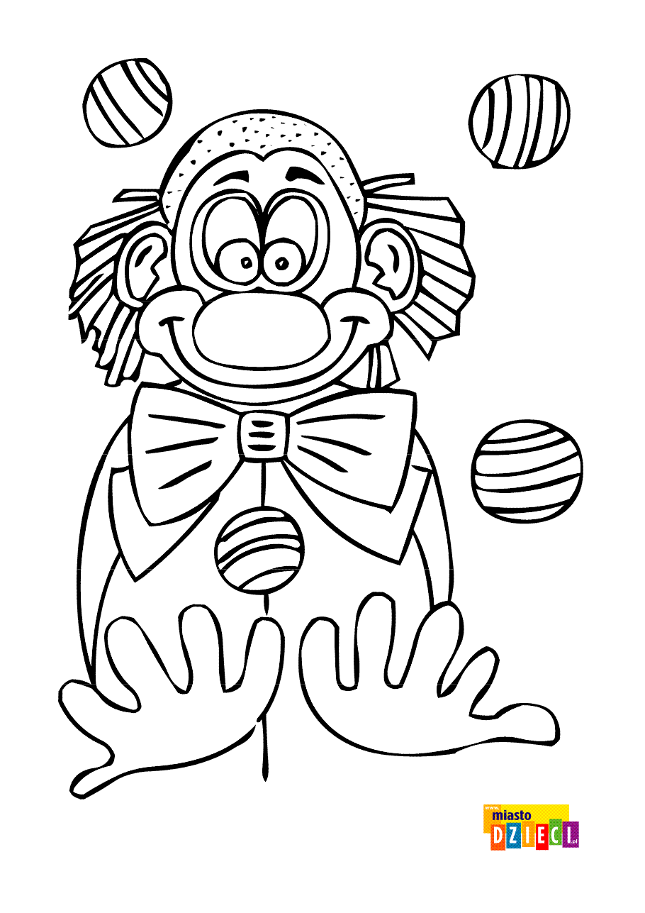 Kolorowanka - Clown żongler