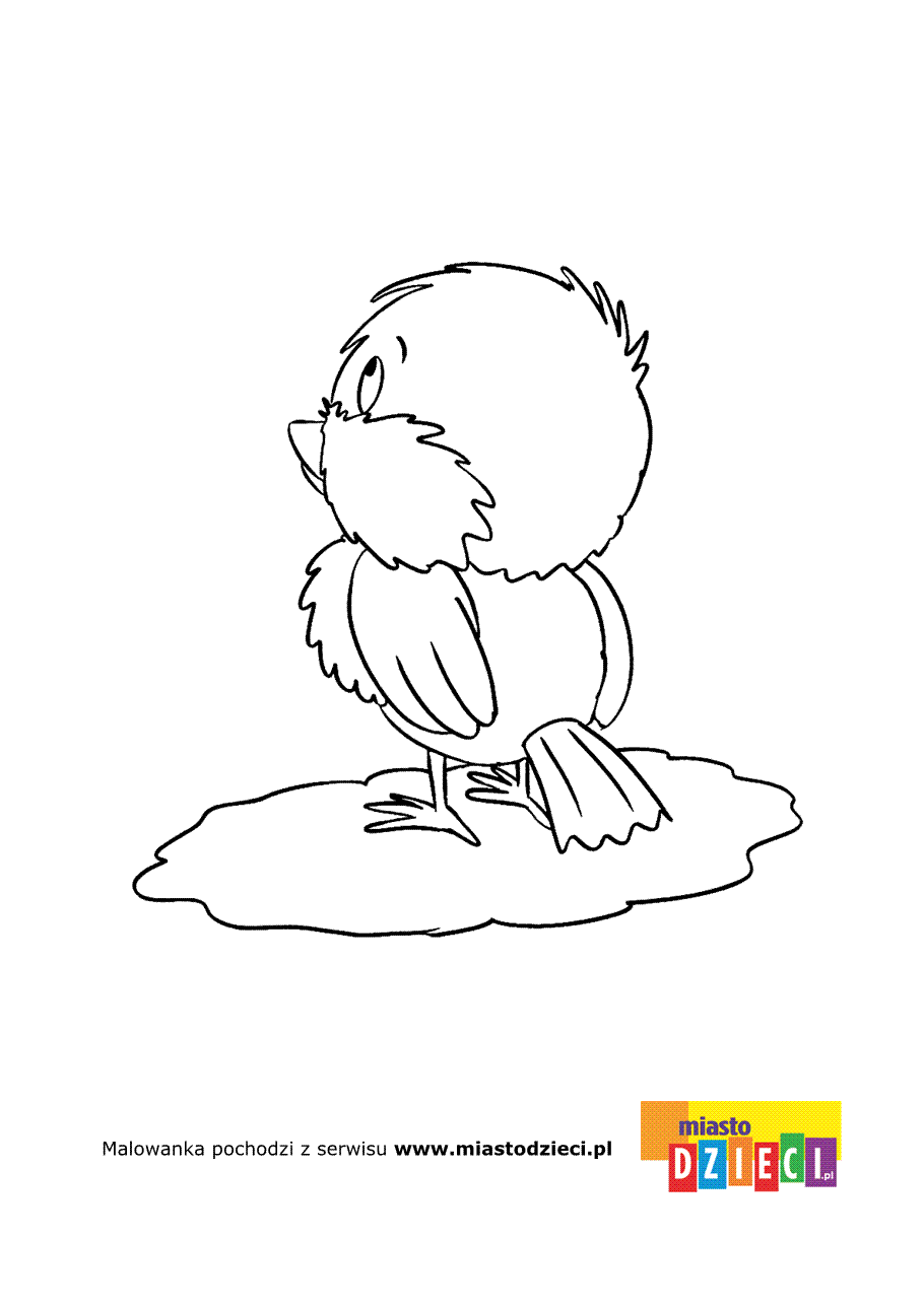 Kolorowanka - Mały ptaszek
