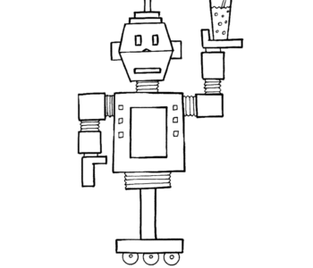 Kolorowanka - Robot kelner