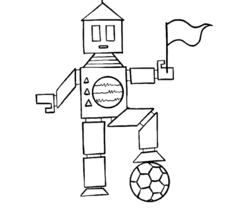 Kolorowanka - Robot piłkarz