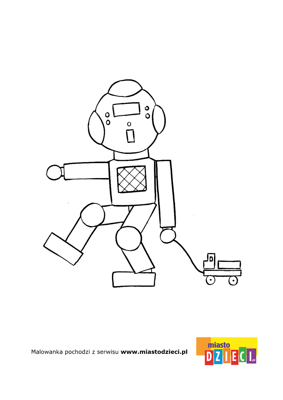 Kolorowanka - Robot z zabawką