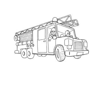 Kolorowanka - Wóz strażacki