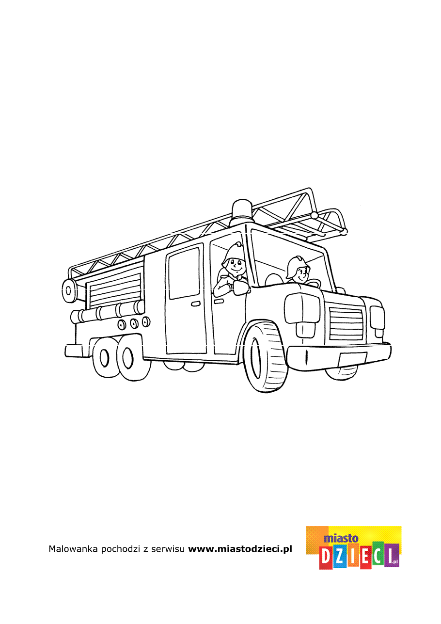 Kolorowanka - Wóz strażacki