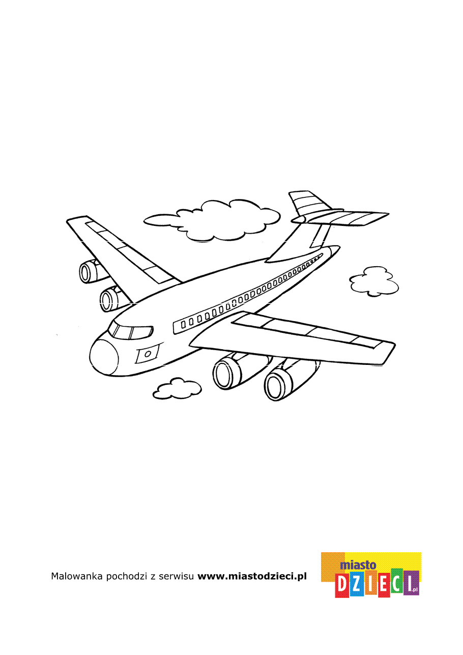 Kolorowanka - Samolot pasażerski