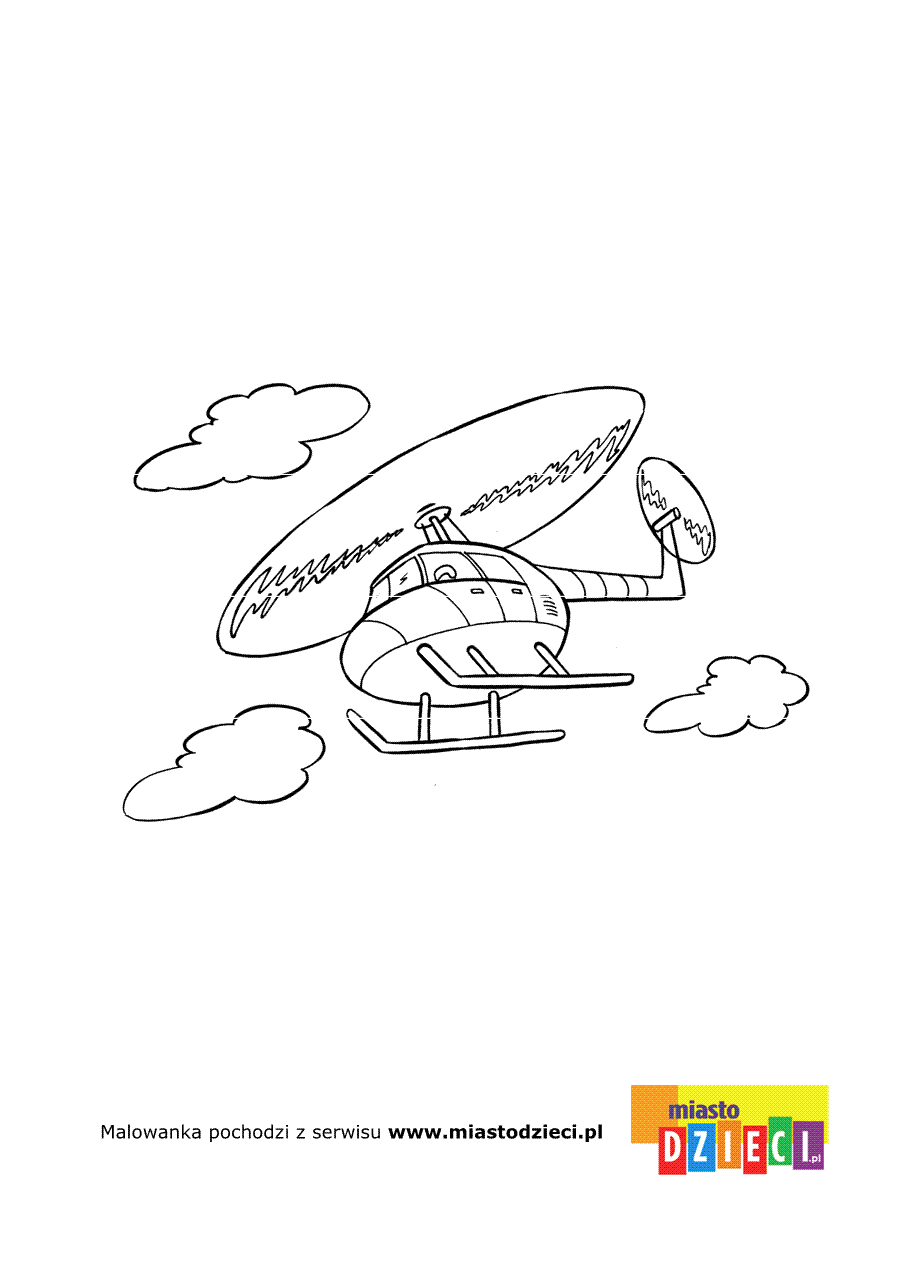 Kolorowanka - Śmigłowiec, helikopter