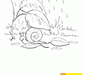 Kolorowanka - Ślimak w deszczu