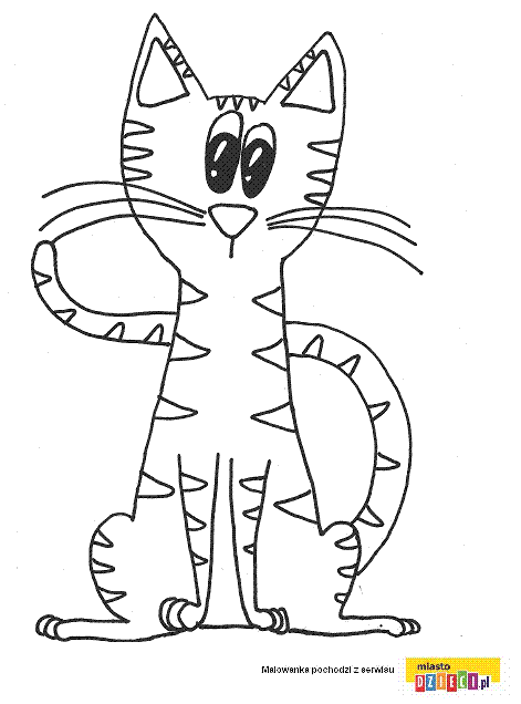 Kolorowanka - Kotek w prążki