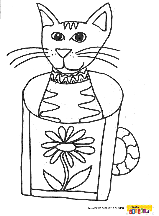 Kolorowanka - Kotek w kubku