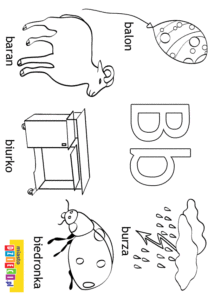Kolorowanka - Alfabet - Litera B