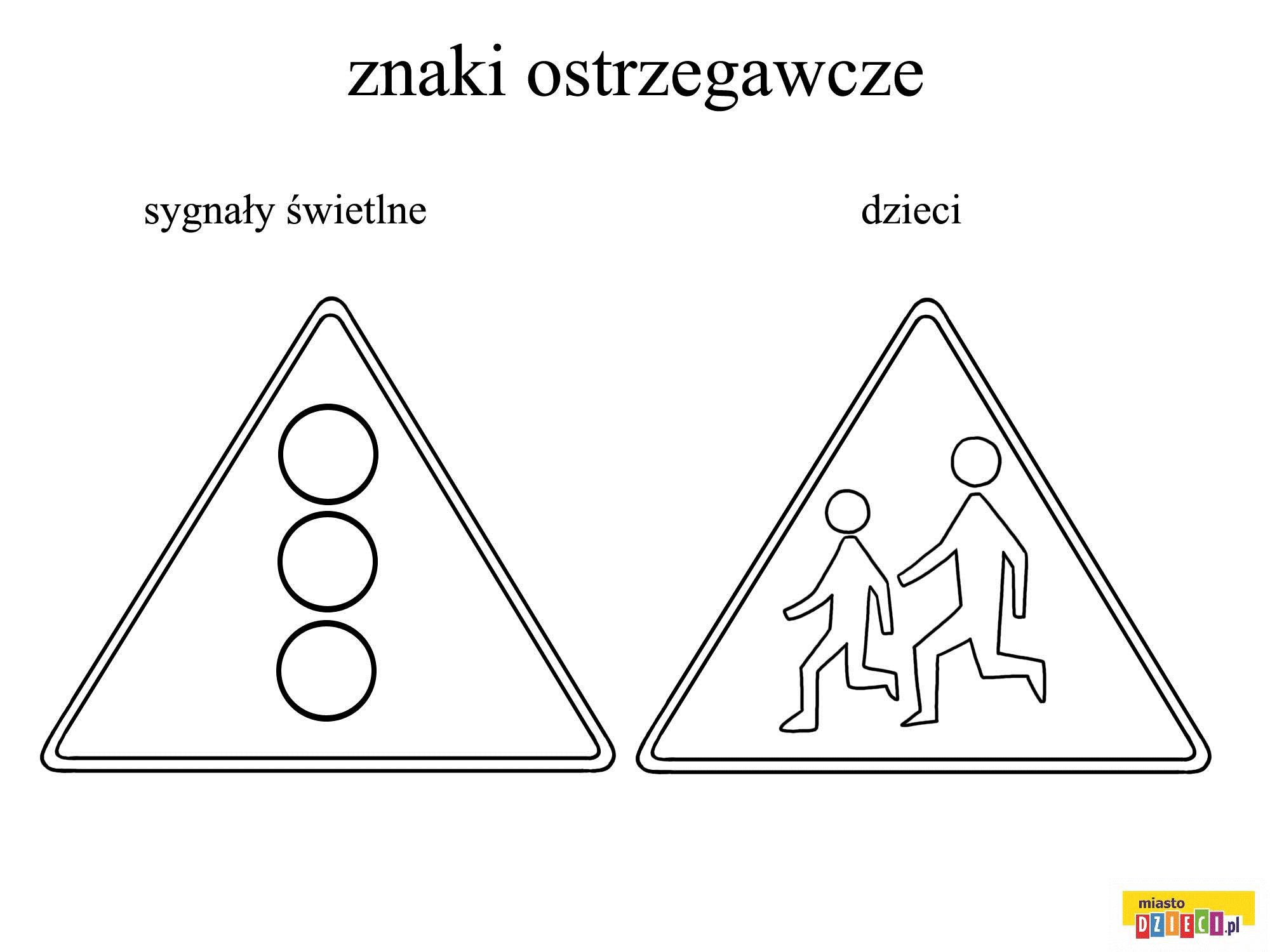 Kolorowanka Znaki Ostrzegawcze 2 Kolorowanka Znaki Ostrzegawcze 2