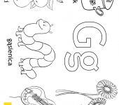Alfabet - litera G  - kolorowanki, malowanki dla dzieci do druku.