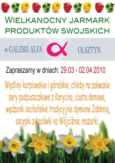 Wielkanocny Jarmark Produktów Swojskich – Olsztyn