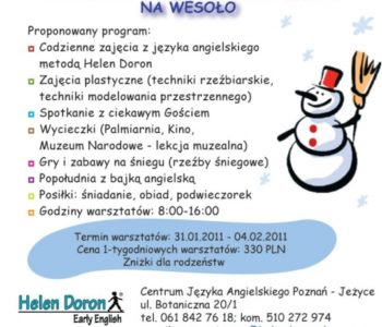 Półkolonie zimowe 2011 dla dzieci w Poznaniu