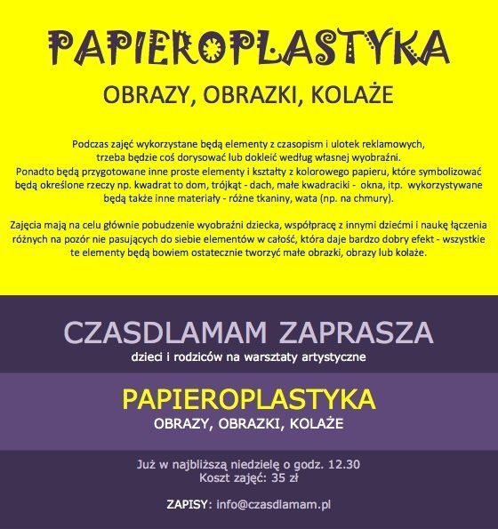 warszawskie warsztaty dla dzieci