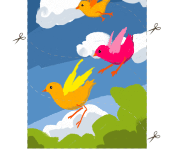 Wiosenne ptaszki - puzzle wycinanki