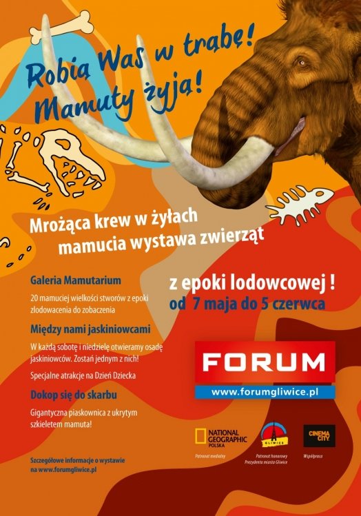 Wystawa mamutów w Centrum Handlowym FORUM w Gliwicach