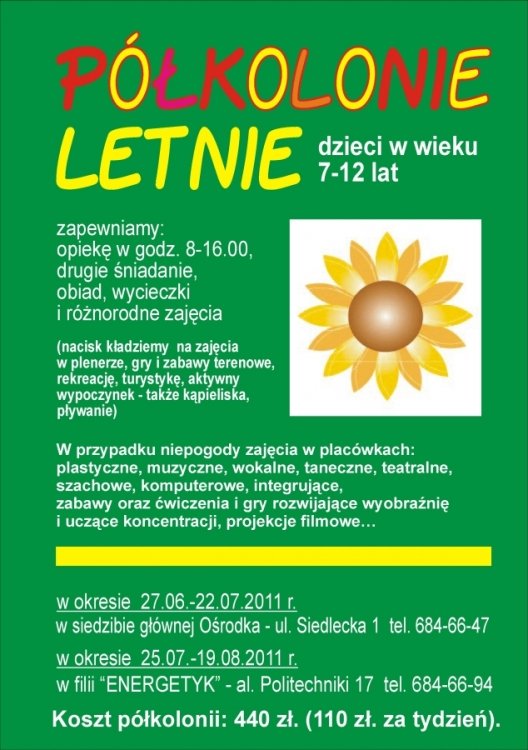 Półkolonie, lato w mieście 2011 – łódź dzieciom na wakacje