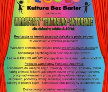 Fundacja Piccolo – Kultura bez barier zaprasza na warsztaty