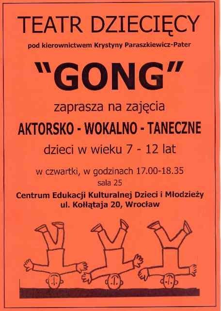 Nabór do Teatru Dziecięcego GONG we Wrocławiu