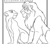 Simba i Nala Król Lew kolorowanka