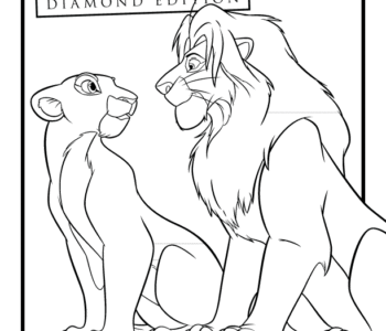 Simba i Nala Król Lew kolorowanka