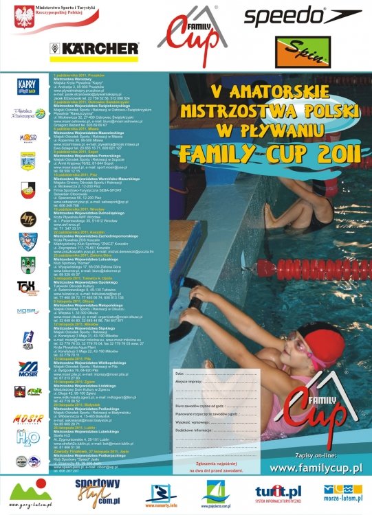 Amatorskie Mistrzostwa Polski w Pływaniu FamilyCup w Zgierzu