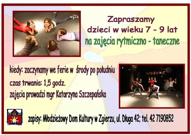 Młodzieżowy Dom Kultury w Zgierzu zaprasza do tańca