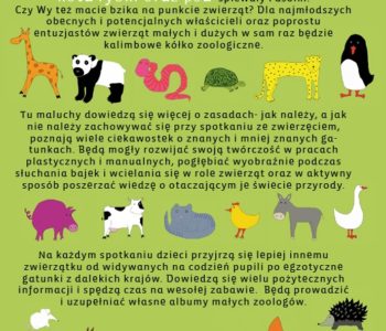 warsztaty zoologiczne dla dzieci wieku 3-7lat