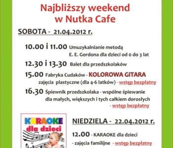 Najbliższy weekend w Nutka Cafe