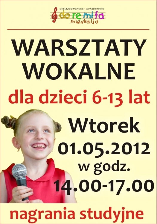 Warsztaty wokalne dla dzieci w DO-RE-MI-FA