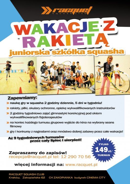Wakacje z rakietą w Racquet Squash Club