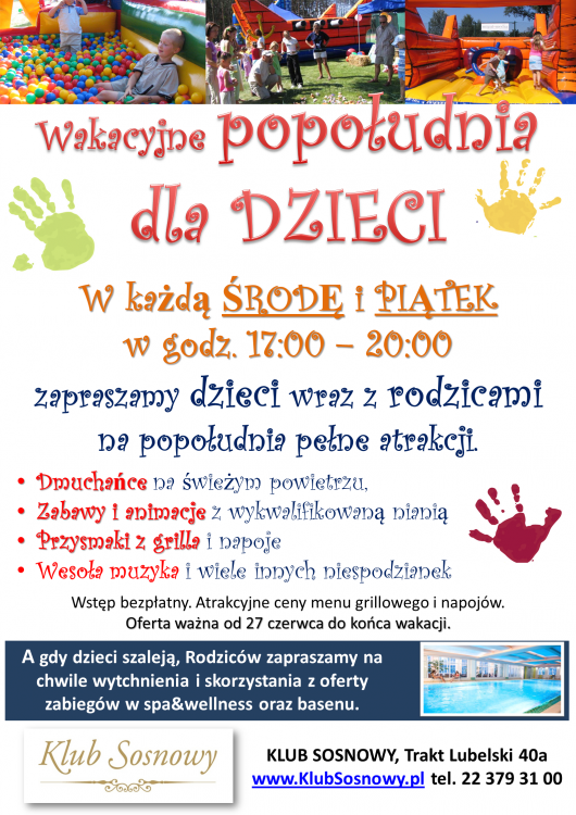 Wakacyjne popołudnia dla Dzieci w Klubie Sosnowym