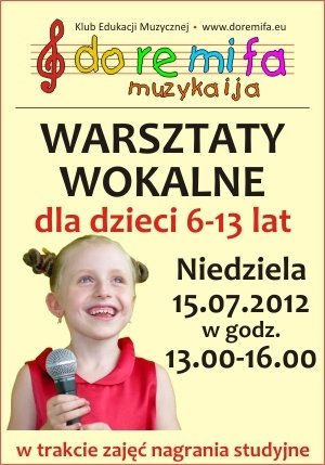 Warsztaty wokalne dla dzieci w wieku 6-13 lat