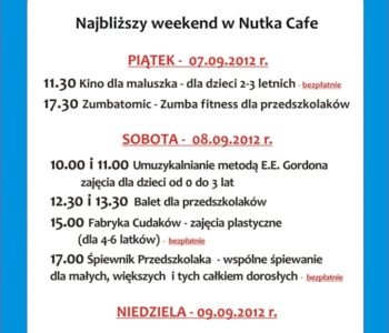 Najbliższy weekend w Nutka Cafe