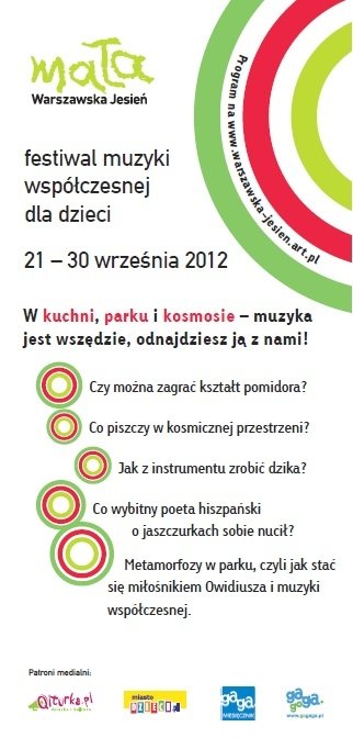 Program Małej Warszawskiej Jesieni 2012