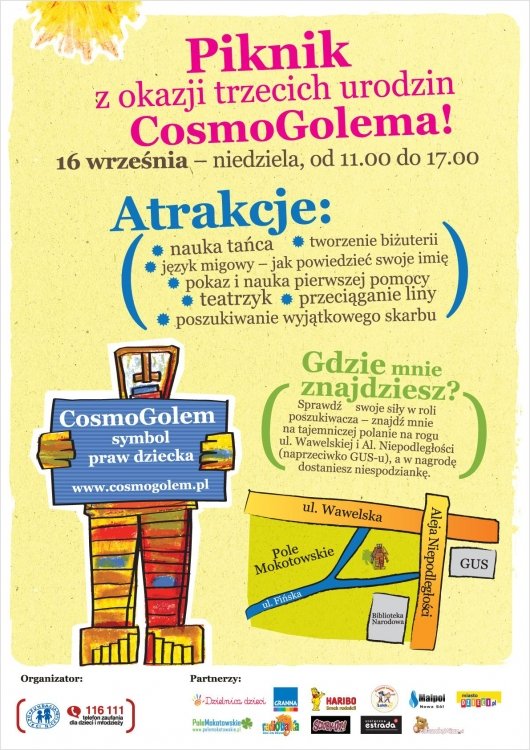 Urodzinowy piknik CosmoGolema na na Polu Mokotowskim