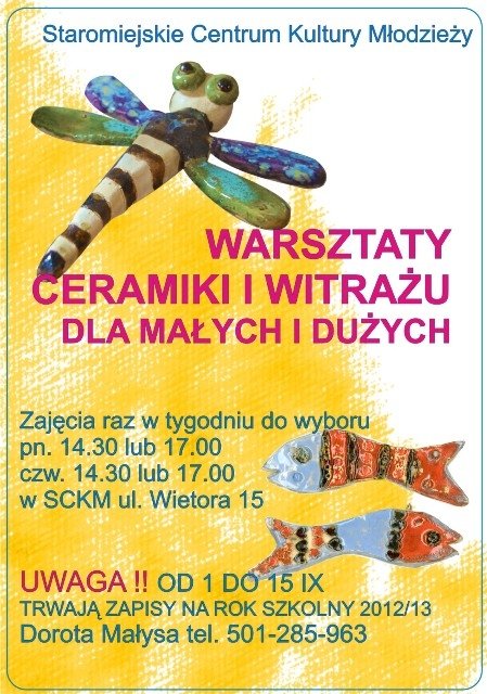 Warsztaty ceramiki i witrażu dla małych i dużych!