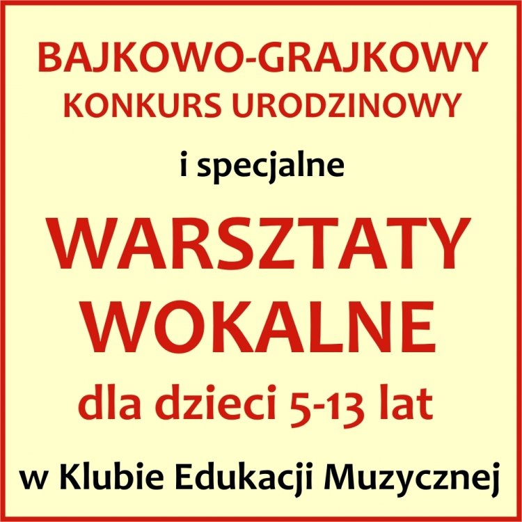 Warsztaty wokalne i Bajki-grajki